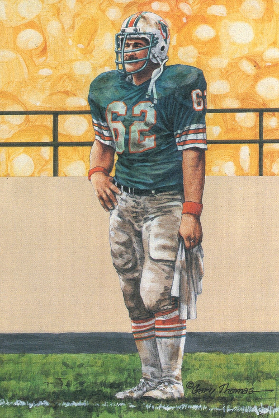 Jim Langer Miami Dolphins Goal Line Art Card Series 6 No. 164 LE /5000 58102