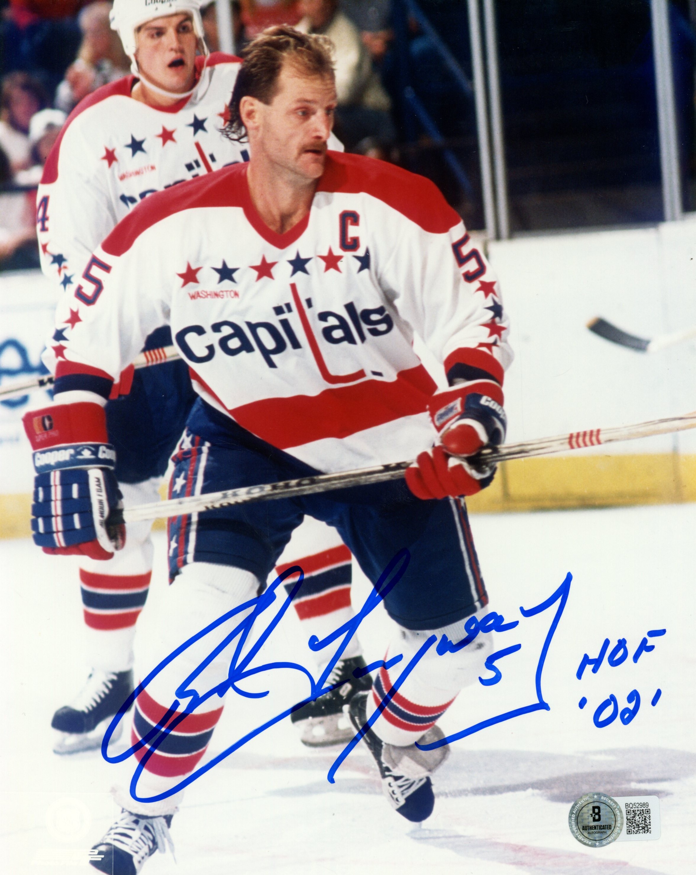 Rod Langway Autographed/Signed Washington Capitals 8x10 Photo HOF Beckett 57359