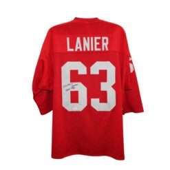 Willie Lanier Autographed/Signed Pro Style Jersey Red Size XL James Spence 58755