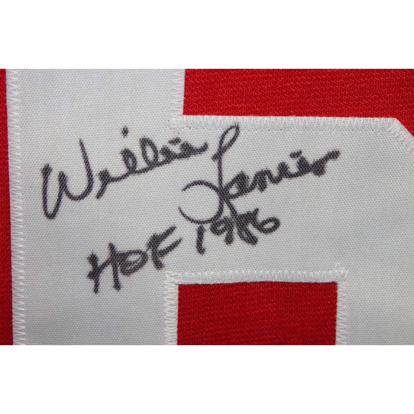 Willie Lanier Autographed/Signed Pro Style Jersey Red Size XL James Spence 58755 2 Willie Lanier Autographed/Signed Pro Style Jersey Red Size XL James Spence 58755