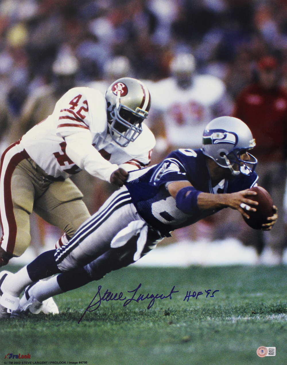 Steve Largent Signed Seattle Seahawks Dry Mounted 16x20 Photo Beckett