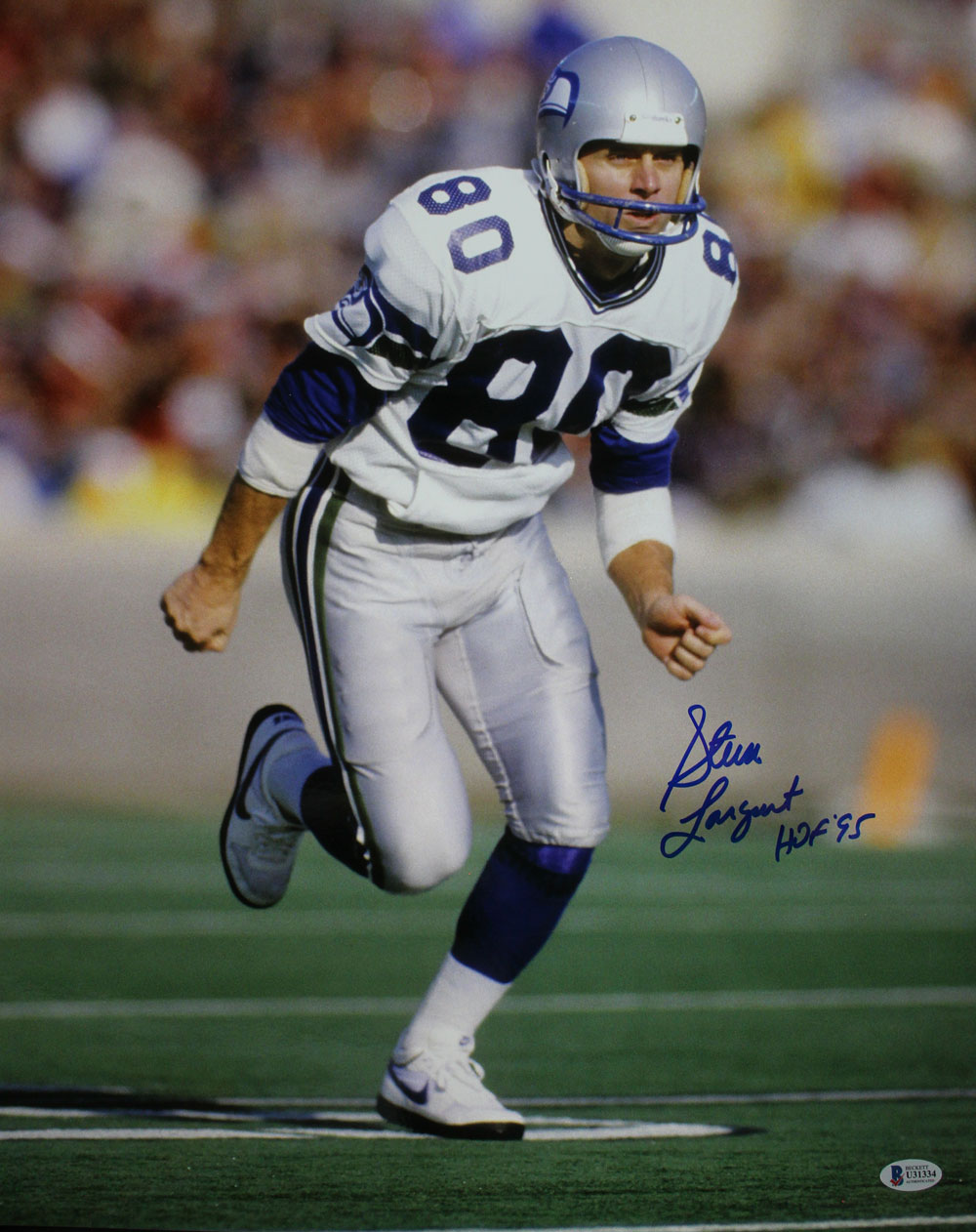 Steve Largent Autographed/Signed Seattle Seahawks 16x20 Photo HOF BAS 29144