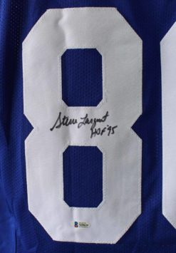 Steve Largent Autographed/Signed Seattle Seahawks Blue XL Jersey HOF BAS 24058