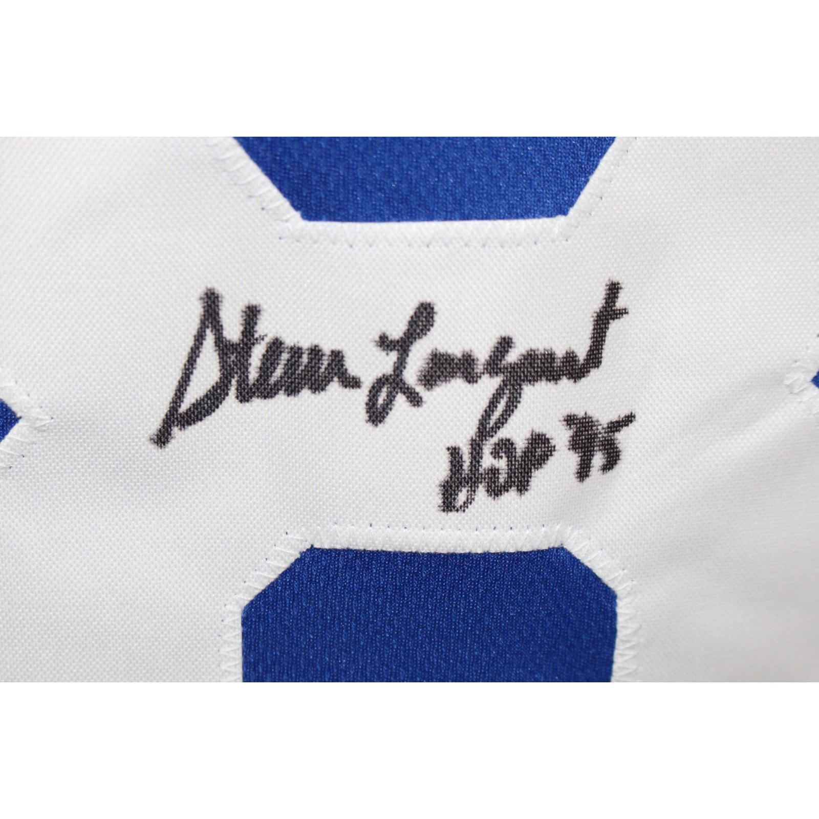 Steve Largent Autographed/Signed Pro Style Blue Jersey TRI