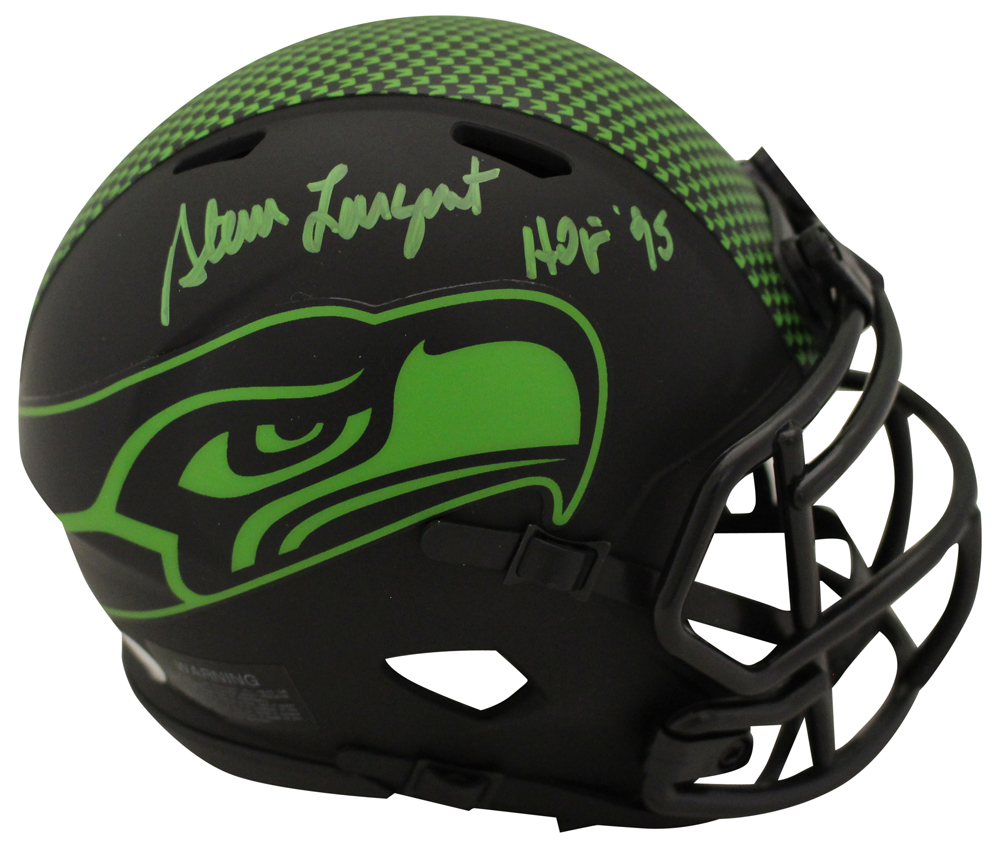Steve Largent Signed Seattle Seahawks Eclipse Mini Helmet HOF 95 JSA