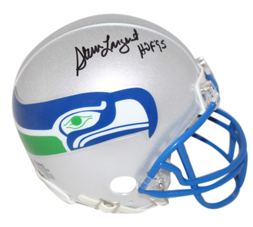 Steve Largent Autographed/Signed Seattle Seahawks Mini Helmet HOF BAS 24059