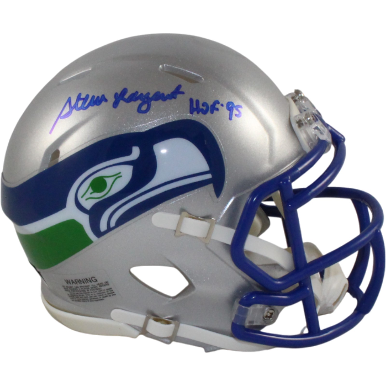 Steve Largent Autographed Seattle Seahawks Mini Helmet HOF Beckett Witness 54756