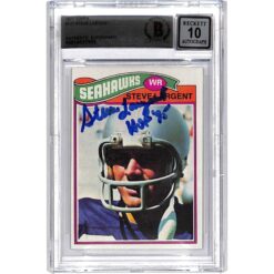 Steve Largent Signed 1977 Topps #177 Trading Card Grade 10 Auto BAS 44544