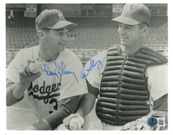 Larry Sherry & Norm Sherry Signed Los Angeles Dodgers 8x10 Photo BAS 45225