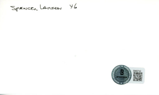 Spencer Larsen Autographed Denver Broncos Index Card Beckett 45391