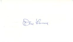 Don Larson Autographed/Signed New York Yankees Index Card Beckett 56532