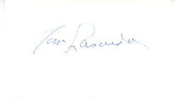 Tommy Lasorda Autographed/Signed Los Angeles Dodgers Index Card Beckett 56538