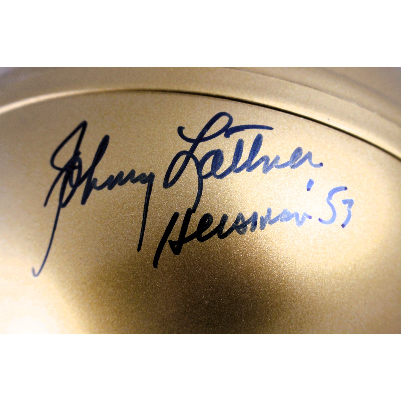 Johnny Lattner Autographed Notre Dame Irish Mini Helmet Heisman Beckett 52739