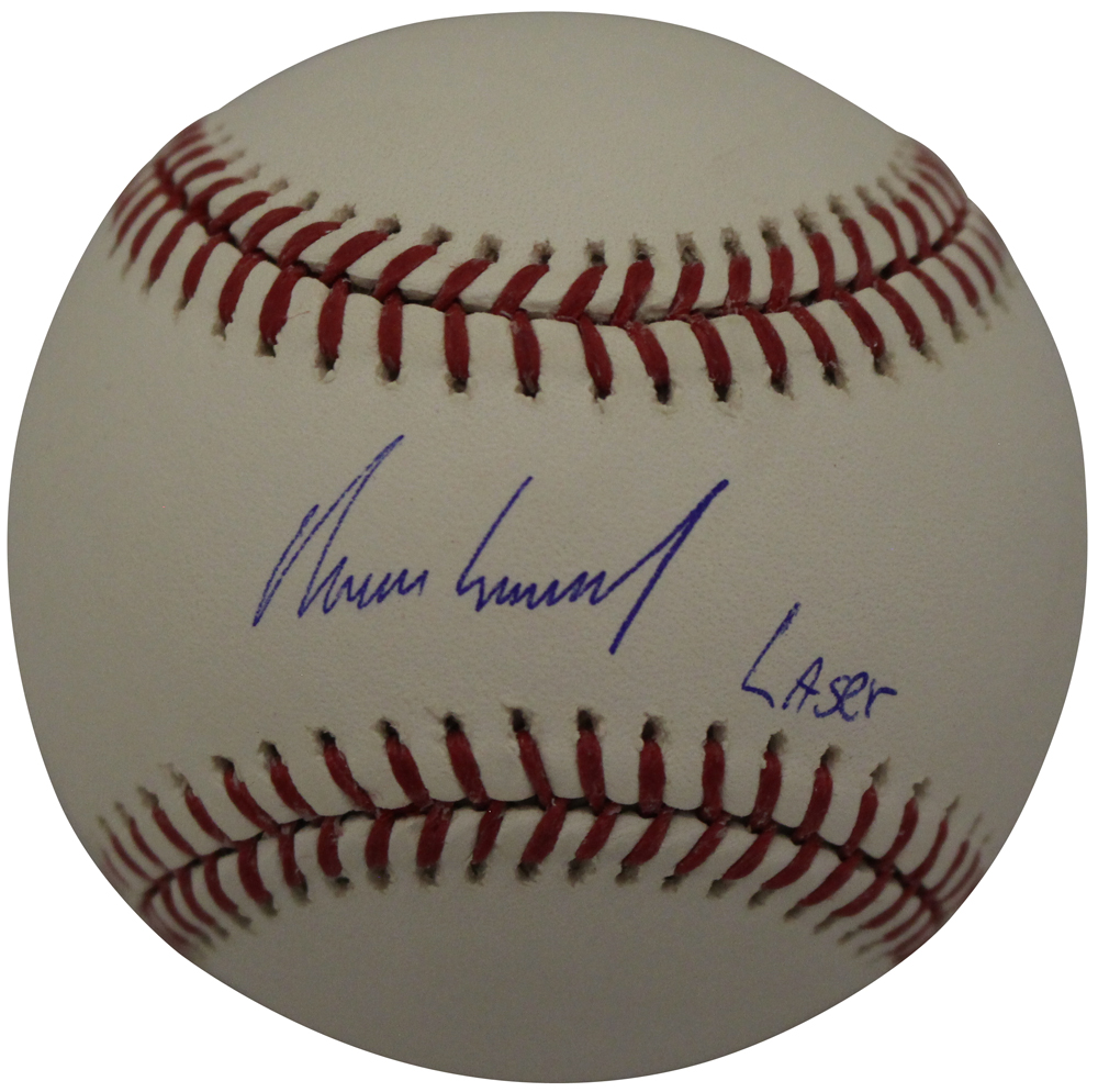 Ramon Laureano Autographed OML Baseball Oakland Athletics Laser MLB