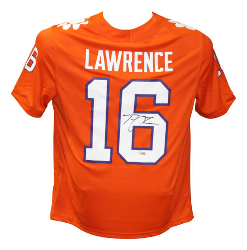 Trevor Lawrence Autographed/Signed Clemson Orange Nike L Jersey FAN