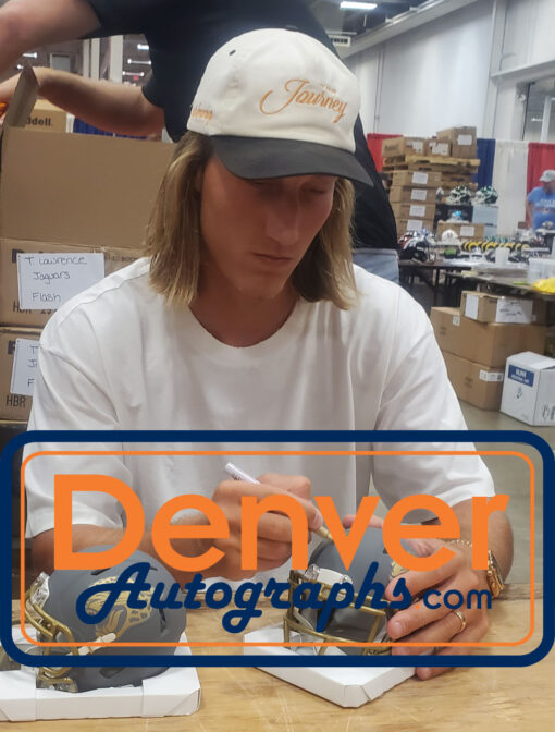 Trevor Lawrence Autographed Jacksonville Jaguars Slate Mini Helmet FAN 48000