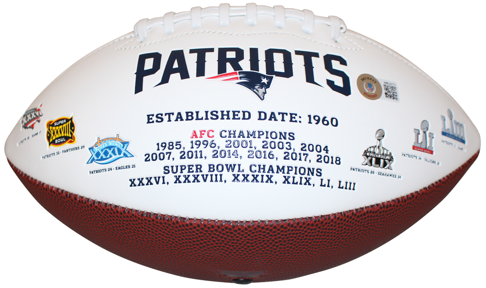 Ty Law Autographed/Signed New England Patriots Logo Football Beckett