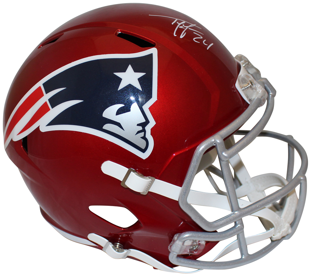 Ty Law Autographed New England Patriots F/S Flash Speed Helmet Beckett
