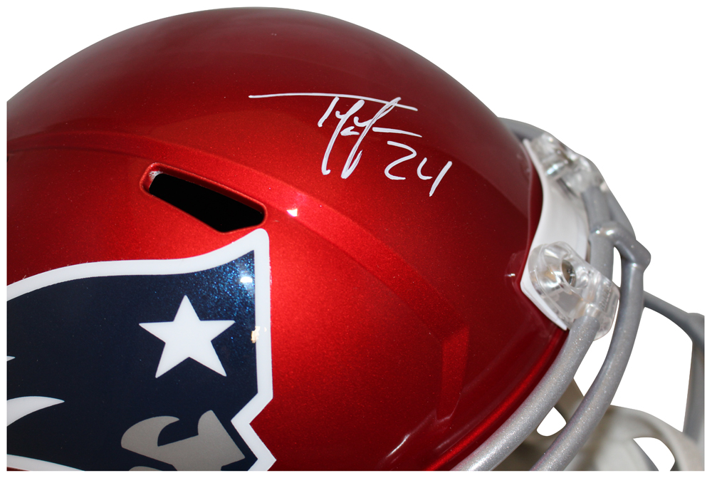 Ty Law Autographed New England Patriots F/S Flash Speed Helmet Beckett