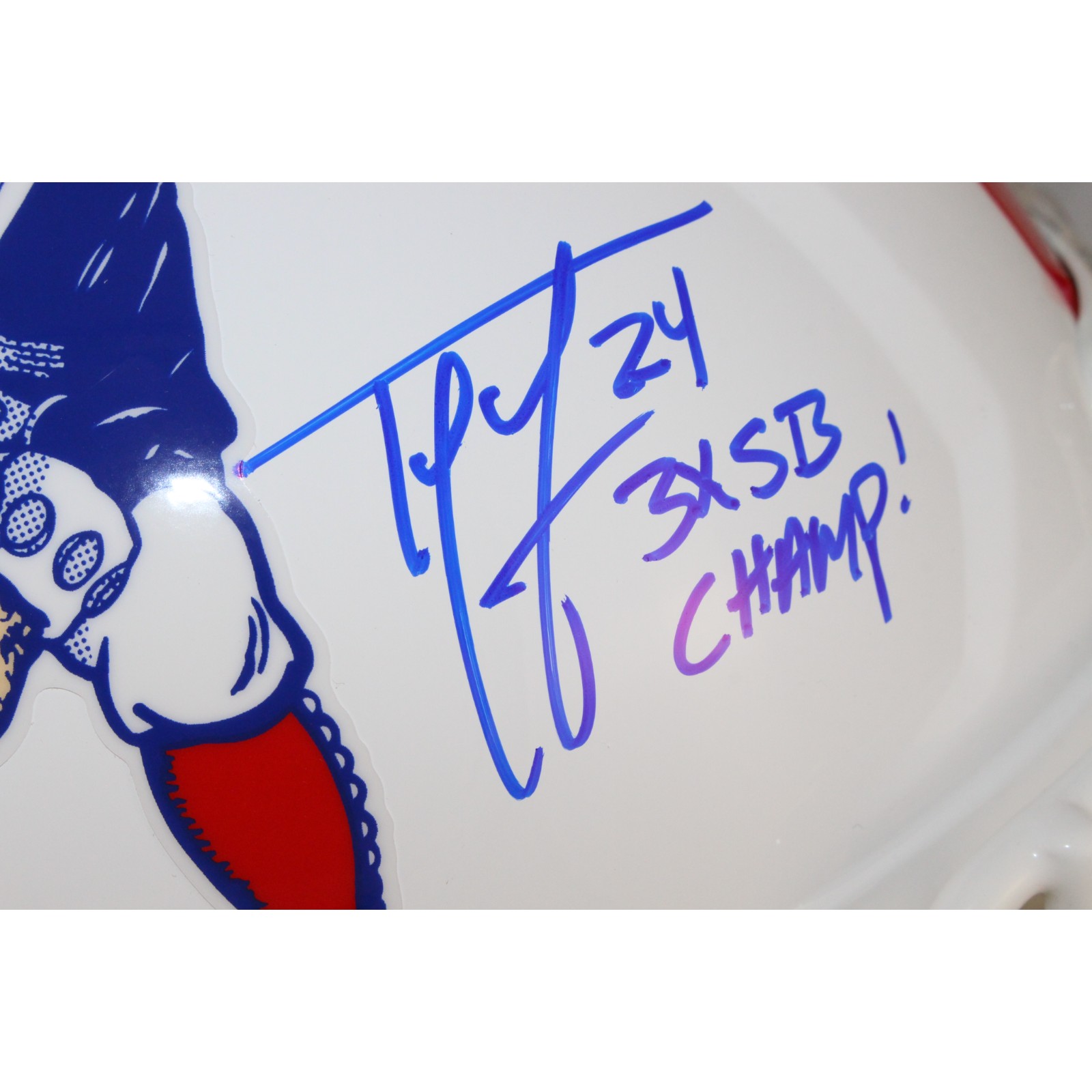 Ty Law Autographed New England Patriots Authentic TB Helmet 3x SB Beckett 54050 2 Ty Law Autographed New England Patriots Authentic TB Helmet 3x SB Beckett 54050