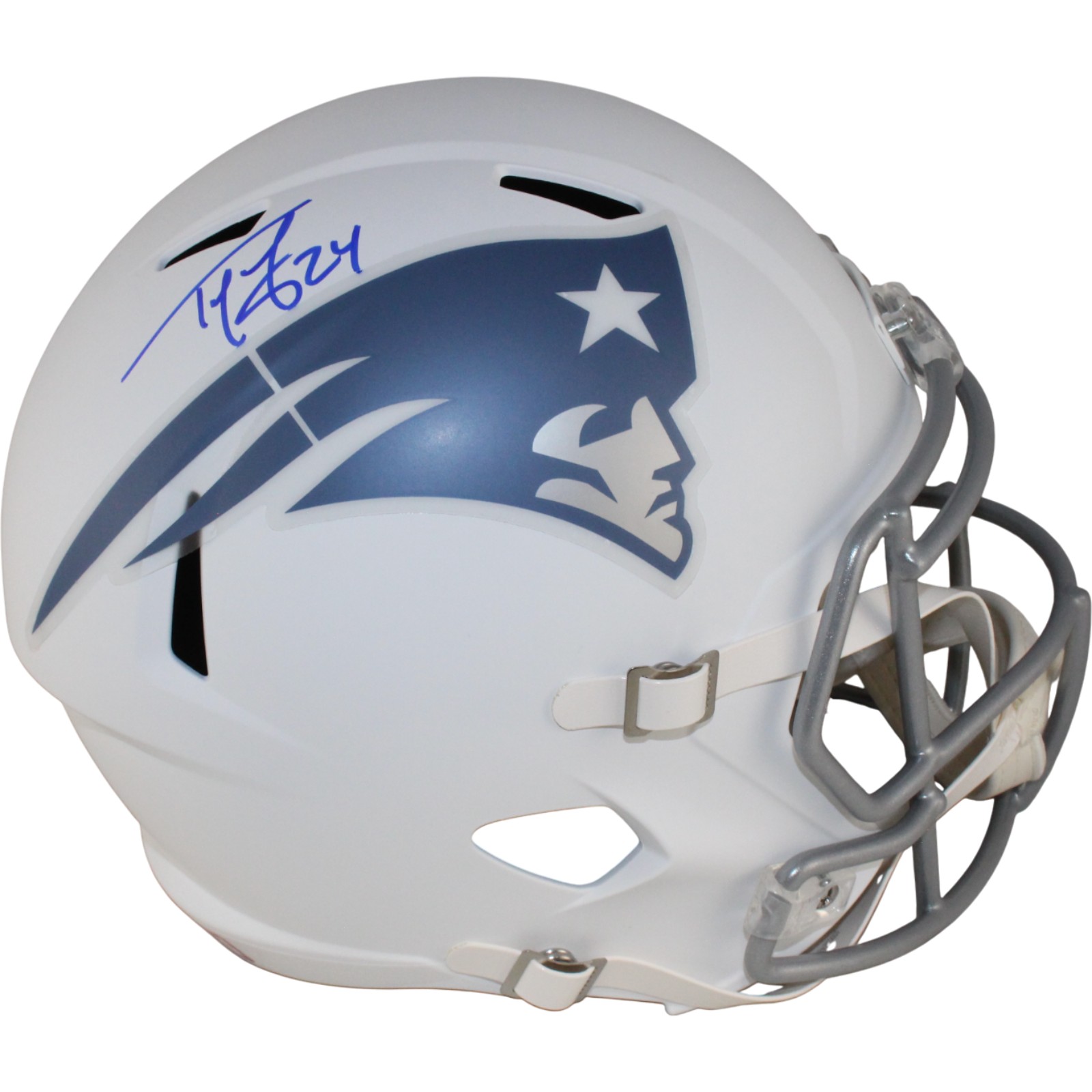 Ty Law Autographed New England Patriots F/S Rivalries Helmet Beckett 54057