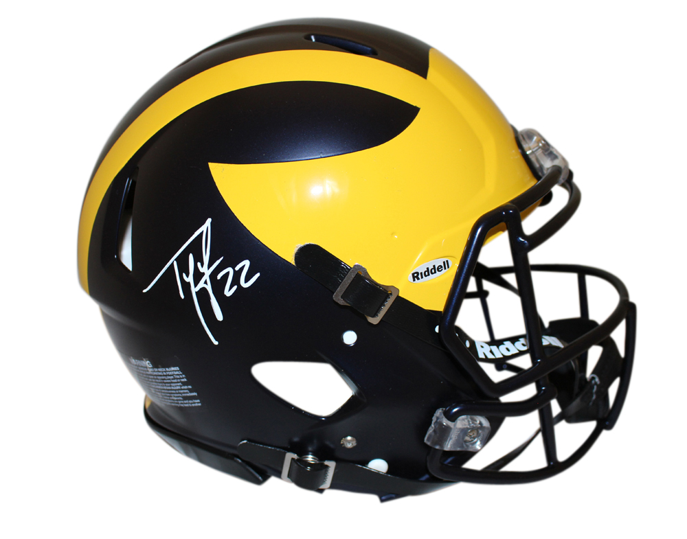 Ty Law Autographed Michigan Wolverines Speed Authentic Helmet BAS