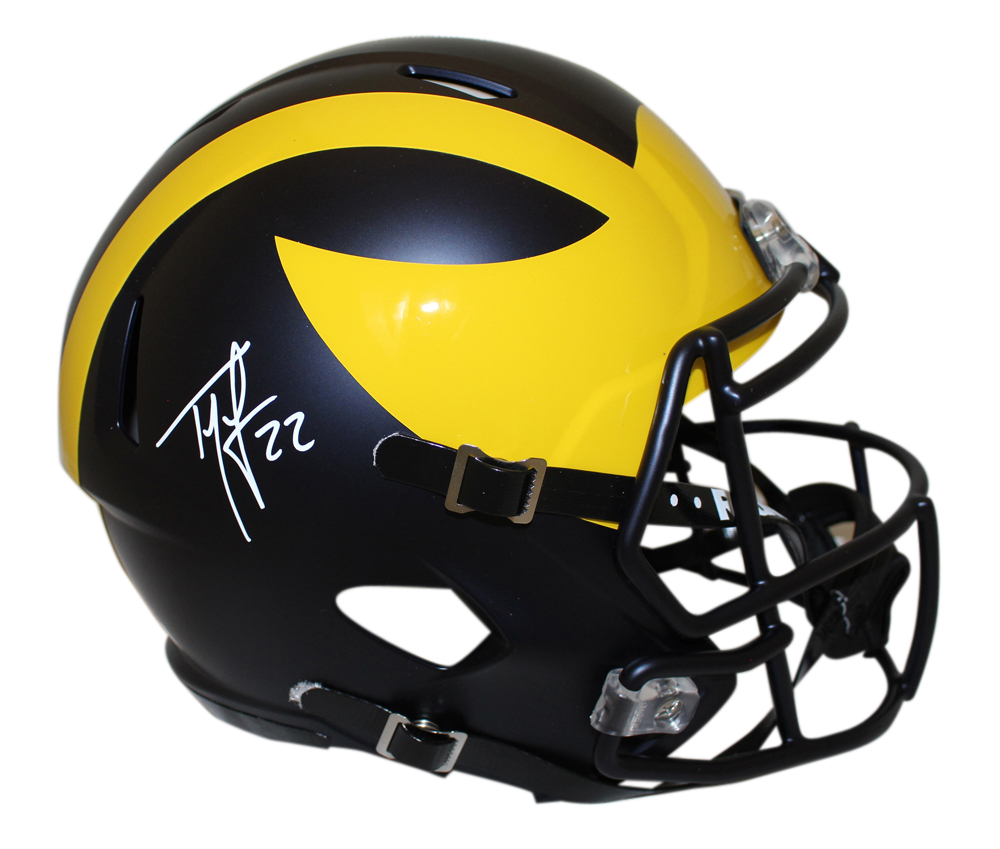 Ty Law Autographed Michigan Wolverines Speed F/S Helmet BAS