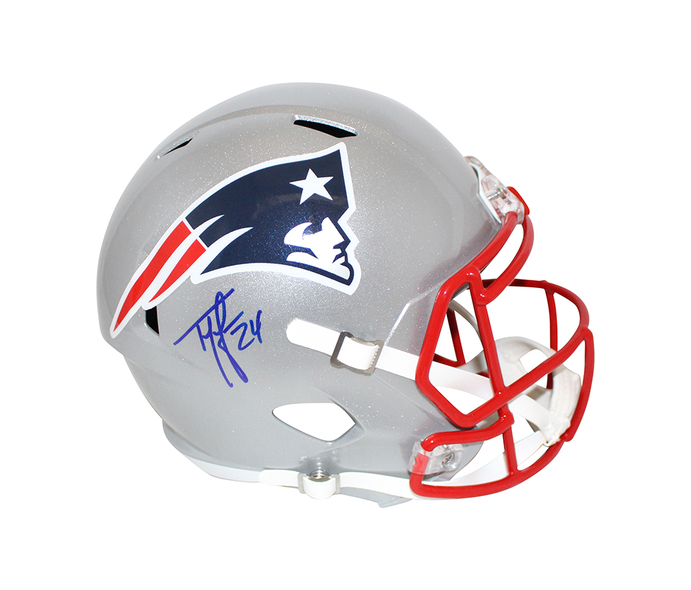 Ty Law Autographed New England Patriots F/S Speed Helmet Beckett BAS