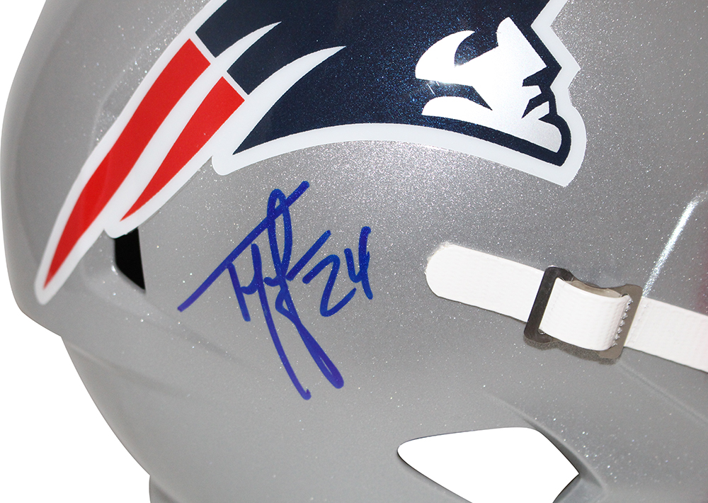 Ty Law Autographed New England Patriots F/S Speed Helmet Beckett BAS