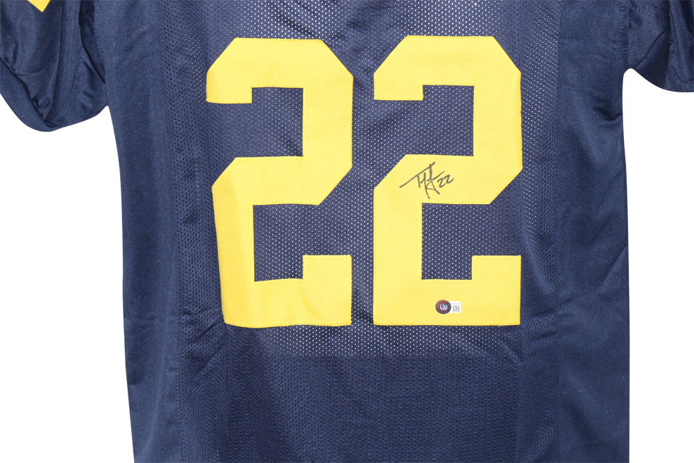 Ty Law Autographed/Signed College Style Blue XL Jersey BAS