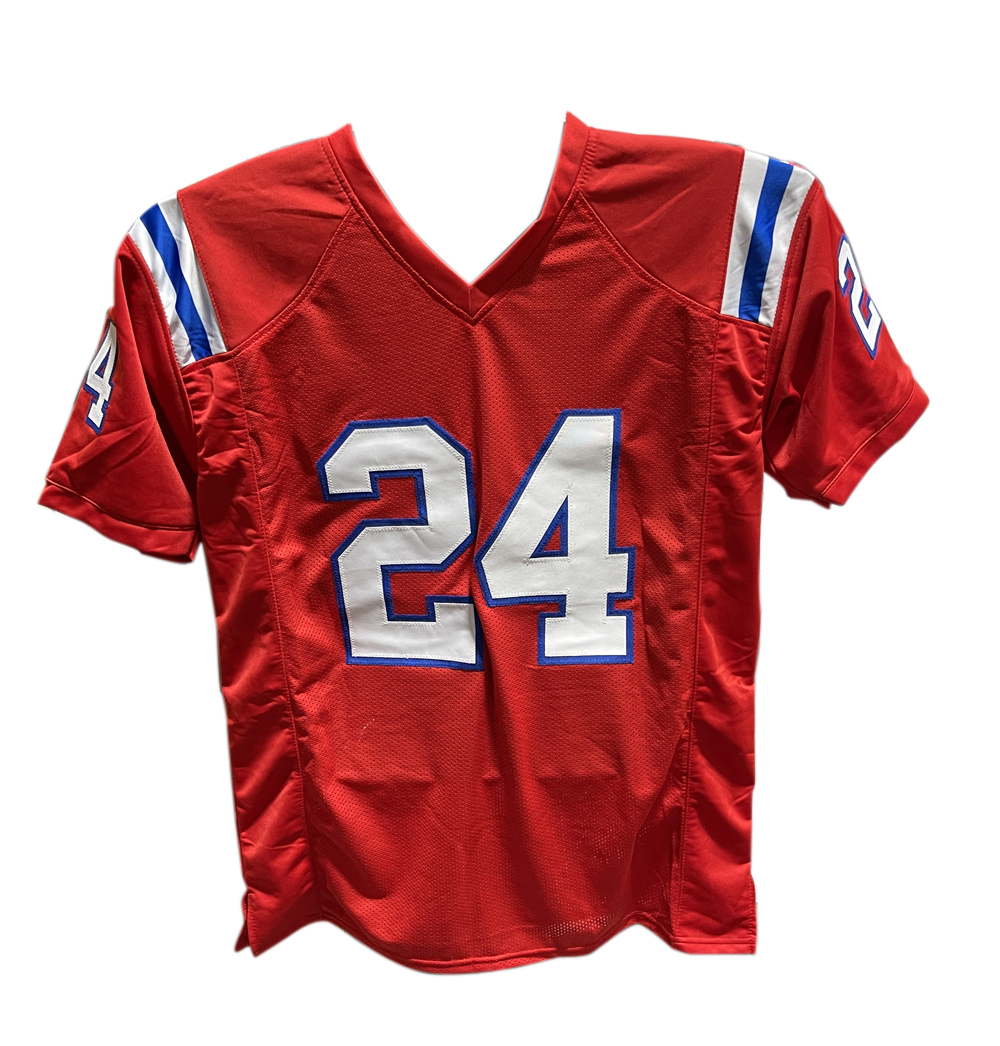 Ty Law Autographed/Signed Pro Style Jersey Red Beckett