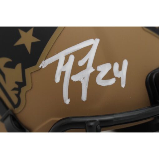 Ty Law Autographed New England Patriots 23 Salute Mini Helmet Beckett 48127