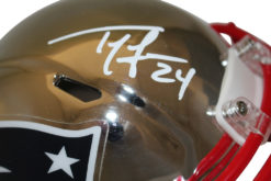 Ty Law Autographed New England Patriots Chrome Mini Helmet Beckett