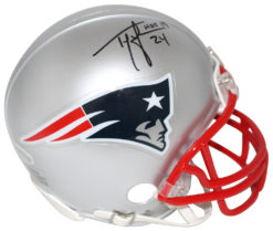 Ty Law Autographed/Signed New England Patriots Mini Helmet HOF BAS 25692