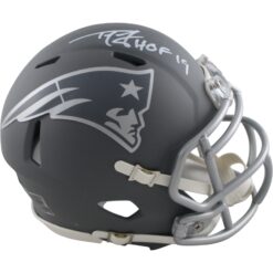 Ty Law Autographed New England Patriots Slate Mini Helmet HOF Beckett 54284