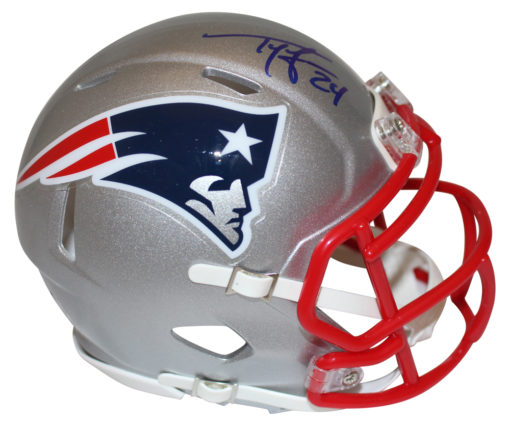 Ty Law Autographed New England Patriots Speed Mini Helmet Beckett