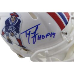 Ty Law Autographed New England Patriots TB Mini Helmet HOF Beckett Witness 55046