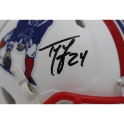 Ty Law Autographed/Signed New England Patriots TB Mini Helmet Beckett 48124