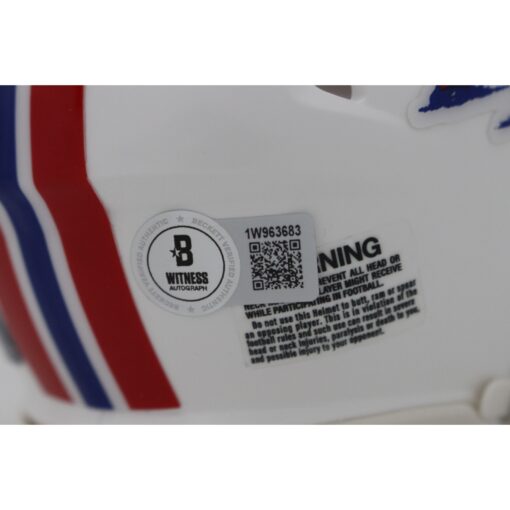 Ty Law Autographed/Signed New England Patriots TB Mini Helmet Beckett 48124