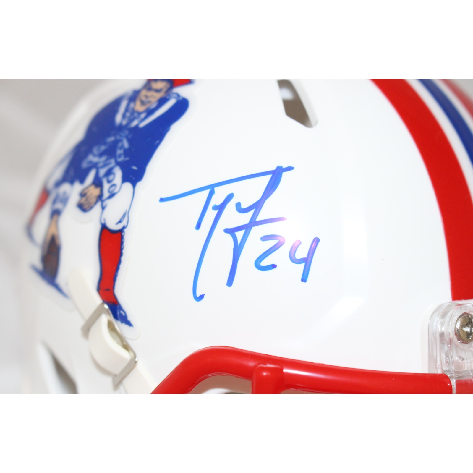 Ty Law Autographed New England Patriots TB Mini Helmet Beckett