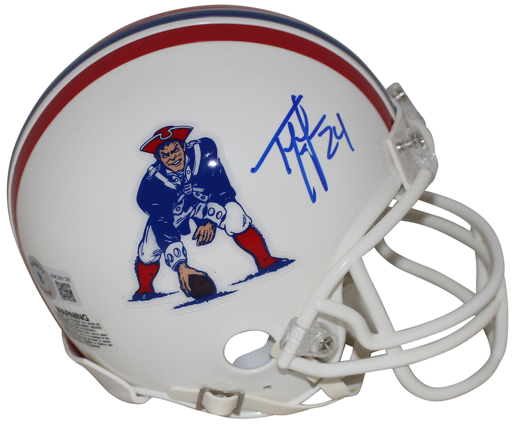 Ty Law Autographed/Signed New England Patriots Authentic TB Helmet HOF BAS 