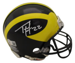 Ty Law Autographed Michigan Wolverines VSR4 Mini Helmet Beckett