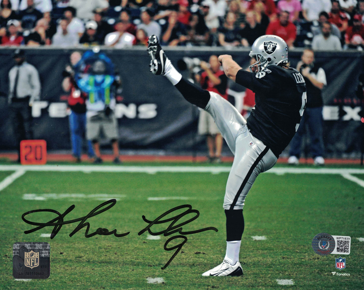 Shane Lechler Autographed/Signed Oakland Raiders 8x10 Photo Beckett BAS