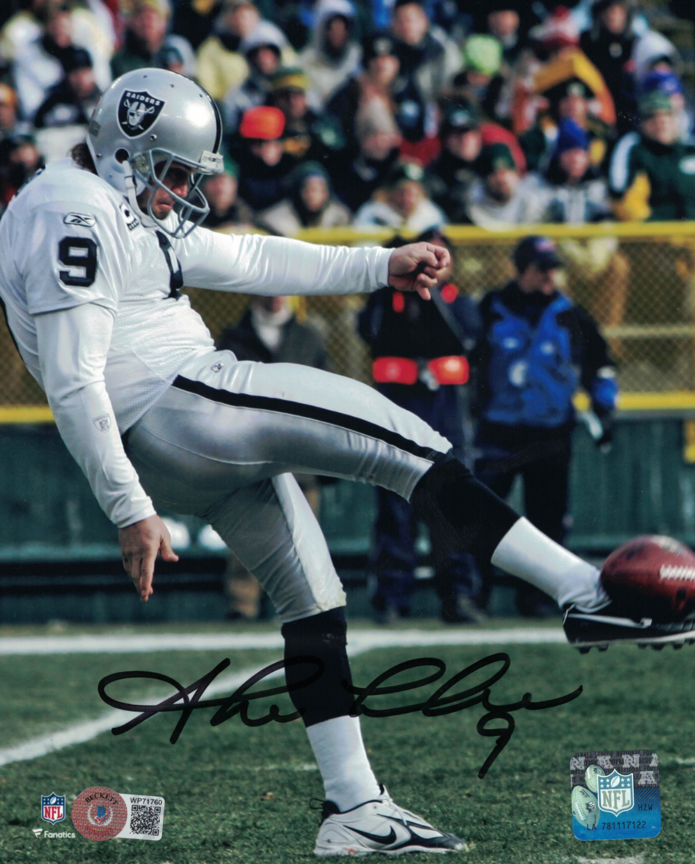 Shane Lechler Autographed/Signed Oakland Raiders 8x10 Photo Beckett BAS