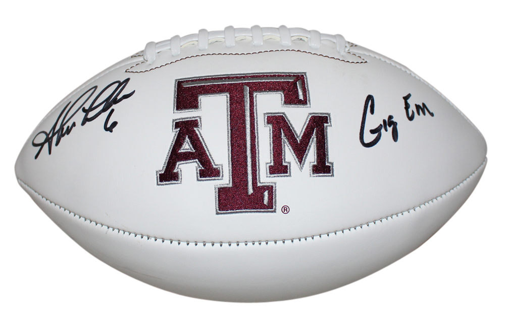 Shane Lechler Autographed Texas A&M Aggies Logo Football Gig Em BAS