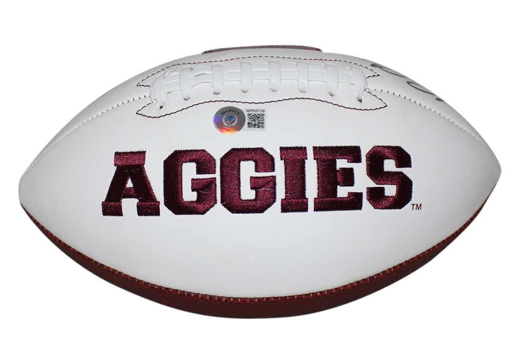 Shane Lechler Autographed Texas A&M Aggies Logo Football Gig Em BAS