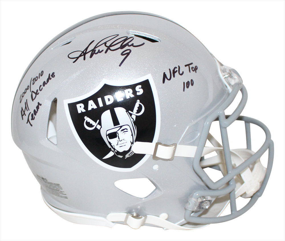 Shane Lechler Signed Oakland Raiders Authentic Speed Helmet 2 Insc BAS