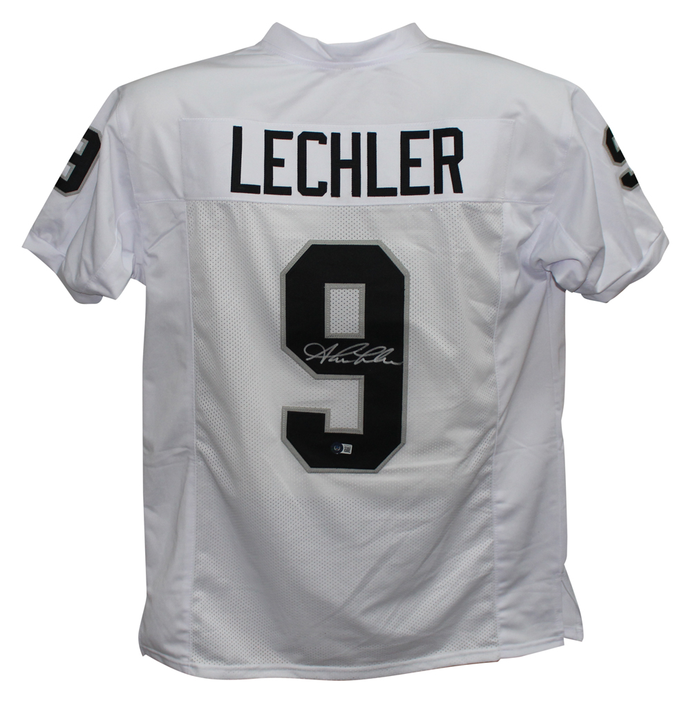 Shane Lechler Autographed/Signed Pro Style White XL Jersey Beckett BAS