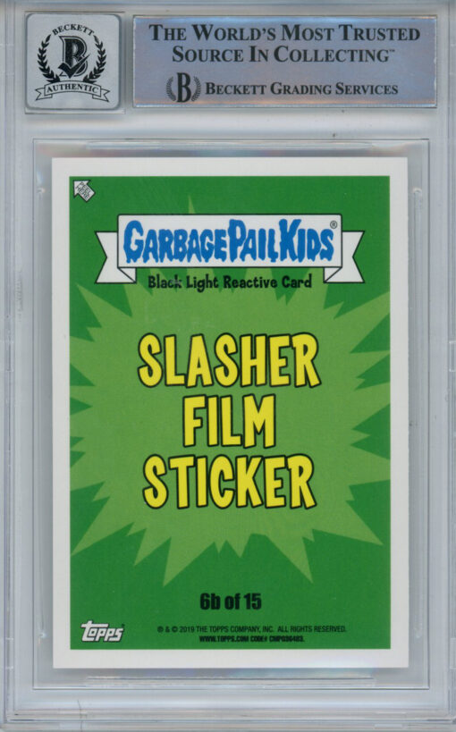 Ari Lehman Signed Garbage Pail Kids Bottom of the Blake #SF6B BAS 10 Slab