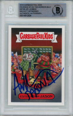 Ari Lehman Signed 2019 Garbage Pail Kids Estimation Jason #SF5B BAS Slab